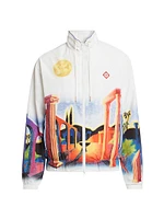 Printed Windbreaker Jacket