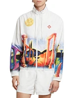 Printed Windbreaker Jacket