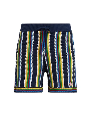 Striped Crochet Shorts