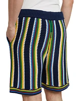 Striped Crochet Shorts