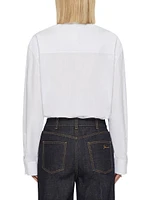 Oversized Shirt Cotton with Crystals and Pearls