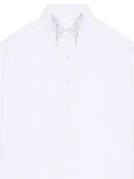 Oversized Shirt Cotton with Crystals and Pearls