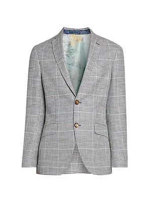 Cotton-Blend Glen Plaid Blazer