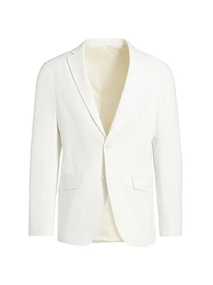 Textured Stretch-Cotton Single-Breasted Jacket