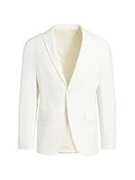 Textured Stretch-Cotton Single-Breasted Jacket