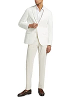 Textured Stretch-Cotton Single-Breasted Jacket