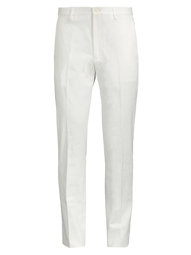 Jacquard Stretch-Cotton Trousers