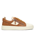 Leather & Canvas Low-Top Sneakers
