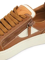Leather & Canvas Low-Top Sneakers
