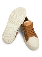Leather & Canvas Low-Top Sneakers