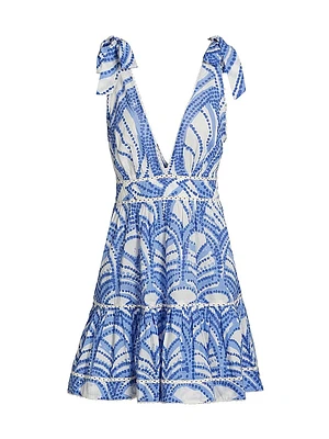 Cara Printed Fit & Flare Minidress