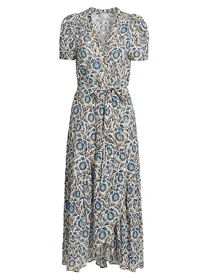Baba Shimmer Midi Wrap Dress