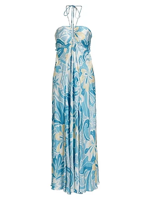 Carla Floral Halter Maxi Dress