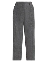 Wool-Blend Rib-Knit Wide-Leg Crop Pants