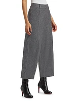 Wool-Blend Rib-Knit Wide-Leg Crop Pants