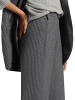 Wool-Blend Rib-Knit Wide-Leg Crop Pants