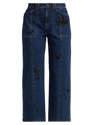Andy Embellished Crop Jeans