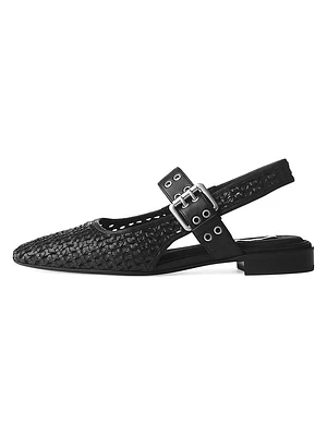 Astra Cotton Woven Slingback Flats