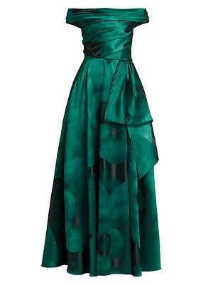 Floral Jacquard Ball Gown