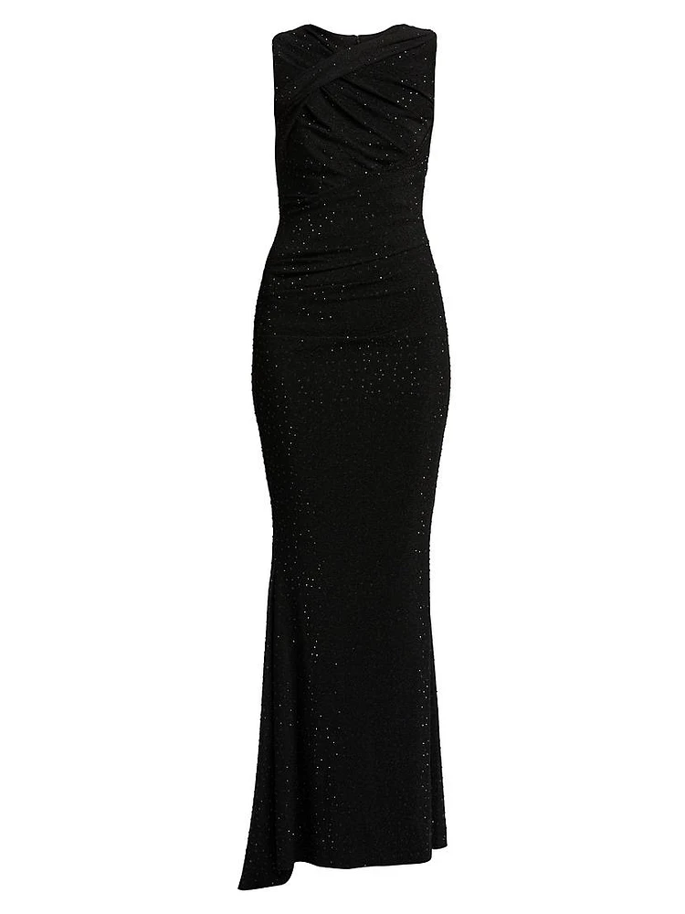 Beaded Stretch Jersey Gown