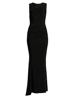 Beaded Stretch Jersey Gown