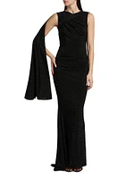 Beaded Stretch Jersey Gown