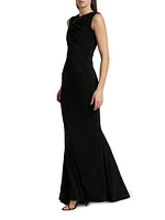 Beaded Stretch Jersey Gown
