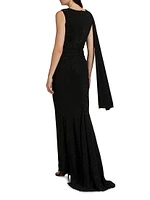 Beaded Stretch Jersey Gown
