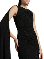 Beaded Stretch Jersey Gown