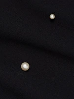 Faux Pearl Embellished Crêpe Minidress