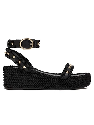 Rockstud 45MM Flatform Sandals Calfskin