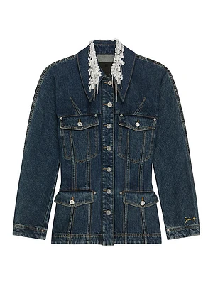 Jacket Denim with Crystals and Pearls