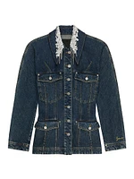 Jacket Denim with Crystals and Pearls