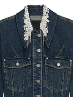 Jacket Denim with Crystals and Pearls
