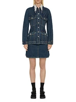Jacket Denim with Crystals and Pearls