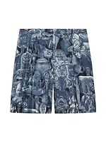 Bermuda Shorts Silk with Hubert Objects Print