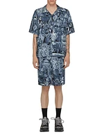Bermuda Shorts Silk with Hubert Objects Print