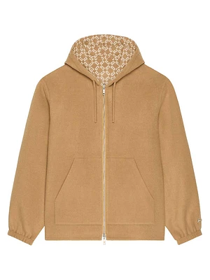 Reversible Zipped Hoodie Monogram 72 Jacquard