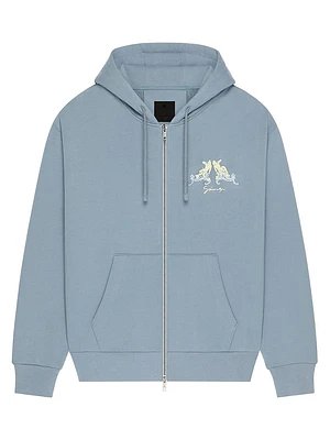 Zipped Hoodie Fleece with Hubert Objects Embroidery