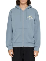 Zipped Hoodie Fleece with Hubert Objects Embroidery