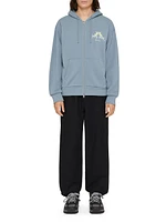 Zipped Hoodie Fleece with Hubert Objects Embroidery