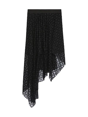 Asymmetric Skirt Shiny Monogram 72 Tulle