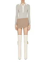 Mini Asymmetric Skirt in Alpaca Bouclette Wool