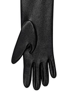 Voyou Long Zipped Gloves in Leather