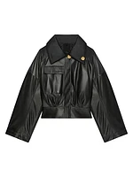 Jacket in Nappa with Adjustable Collar