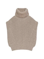 Sleeveless Turtleneck Sweater in Wool