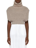 Sleeveless Turtleneck Sweater in Wool