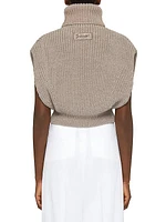 Sleeveless Turtleneck Sweater in Wool