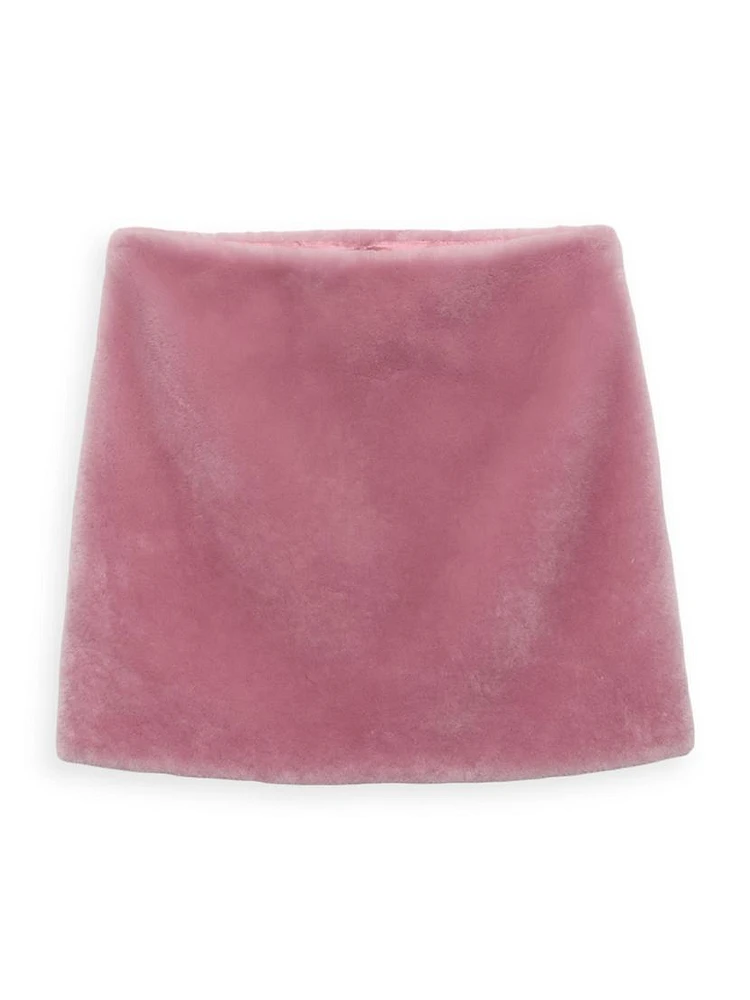 Shearling Mini Skirt