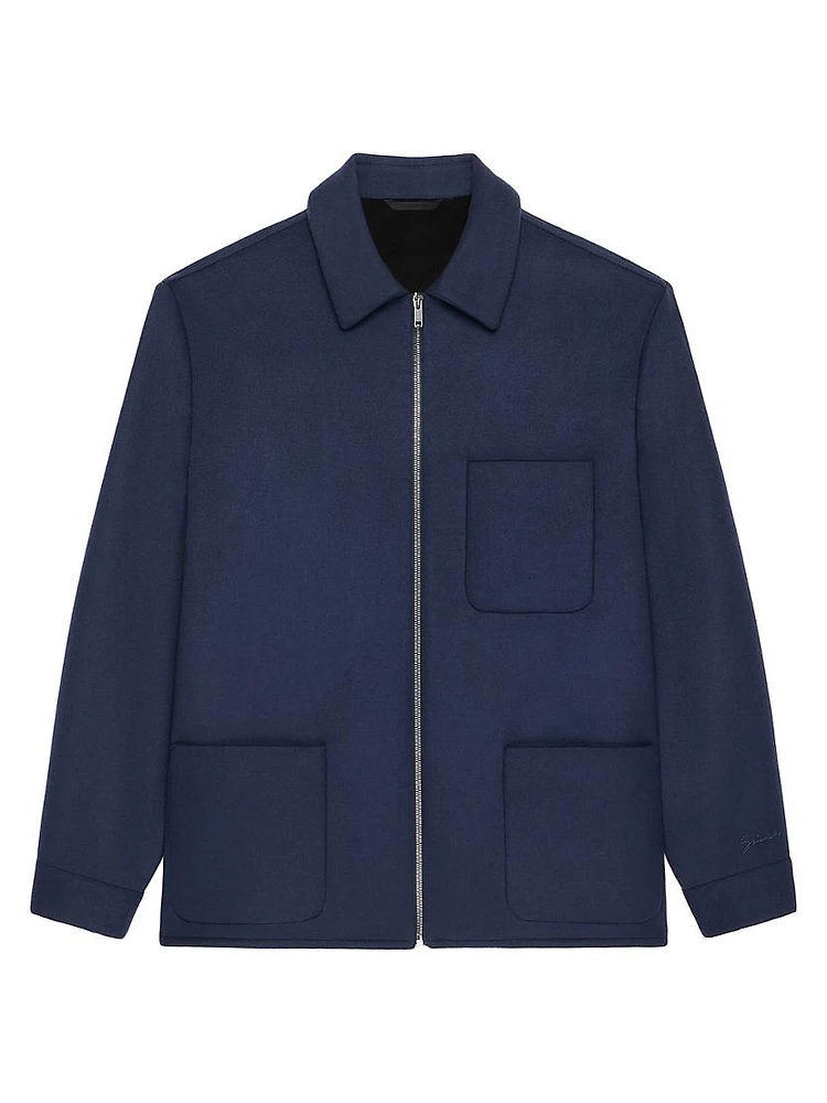 Overshirt in Double Face Wool and Cashmere